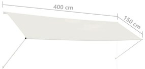 Tenda da Sole Retrattile 400x150 cm Crema
