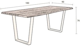 Tavolo da pranzo con piano in acacia 90x180 cm Aka - Dutchbone