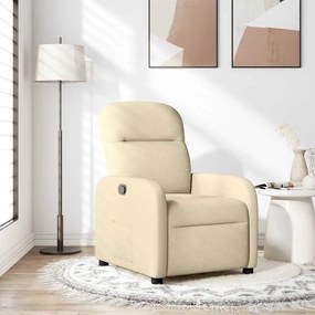 Poltrona Reclinabile İn Tessuto Crema /