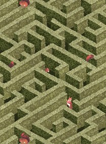 Josephine Munsey Tapete Labyrinth with Squirrel - Olive