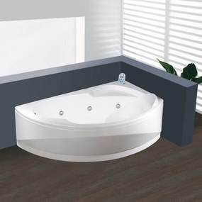 Vasca idromassaggio full optional con schienale dx SAMOA bianco 165 x 85 cm 5 idro jets whirlpool orientabili con 12 jets airpool