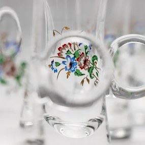 Set 6x Bicchiere da liquore con manico limpido con motivo a bouquet no 2