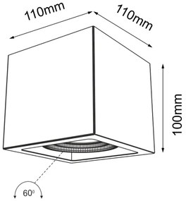Shilo 1135 - Faretto AWA 1xGU10/15W/230V nero