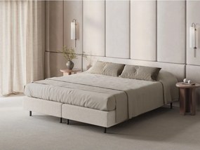 Letto matrimoniale imbottito color crema senza testiera 200x200 cm Whale – Micadoni