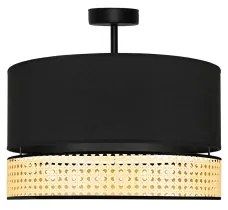 Duolla - Lampadario a plafone DOUBLE RATTAN 1xE27/15W/230V diametro 40 cm nero/beige