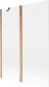 Mexen Mist paratia per vasca da bagno a 2 ante 130 x 150 cm, trasparente, rame spazzolato - 8A9-130-011-65-00