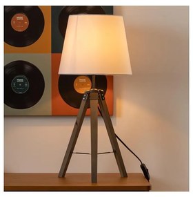 Atmosphera - Lampada da tavolo RUNO 1xE27/25W/230V legno/bianco