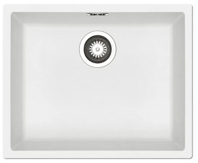 Lavello sottotop 1 vasca PYRAMIS Mistral fibra di vetro L 40 x L 50 cm bianco