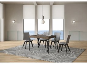 Tavolo allungabile 70x110/194 cm Karamay Noce telaio Antracite