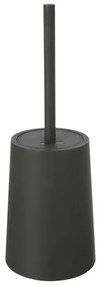 Porta scopino wc da appoggio in plastica grigia dal design tondo