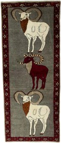 Gabbeh Tappeto persiano 90 x 220 Nero (Iran) Annodato A Mano