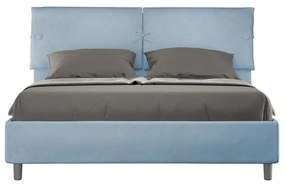 Letto imbottito Matrimoniale 160x190 cm Sleeper - Con rete,Microfibra,Azzurro