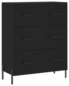 Credenza nera 69,5x34x90 cm in legno multistrato