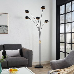 Lindby Lamiras piantana in nero e oro