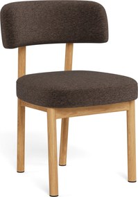 Sedia imbottita TORAY Marrone (Apia 442) / struttura rovere naturale
