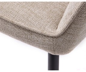 Sedia da pranzo beige in imbottito con braccioli Nolan – Unique Furniture