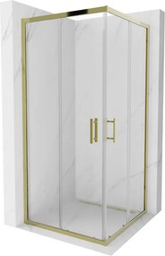 Mexen Rio cabina doccia quadrata 90 x 90 cm, trasparente, oro - 860-090-090-50-00