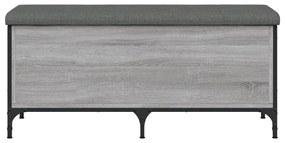 Panca portaoggetti grigio sonoma 102x42x45 cm legno multistrato