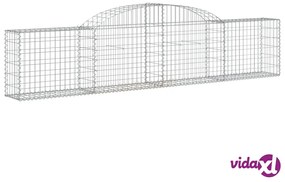 vidaXL Cesti Gabbioni ad Arco 7 pz 300x30x60/80 cm Ferro Zincato