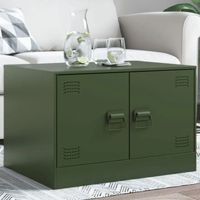 Tavolino Da Salotto Verde Oliva 67x50x44 Cm İn Acciaio /