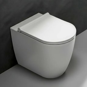 Vaso filomuro traslato bianco opaco con sedile soft close di Ceramica Dolomite Mayka