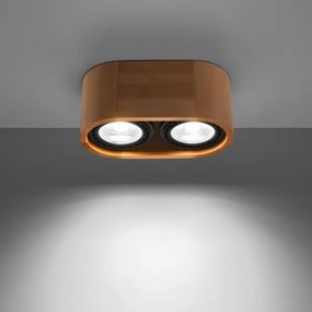 Sollux SL.0914 - Plafoniera BASIC AR111 2xGU10/40W/230V faggio