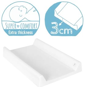 CebaBaby - Materassino fasciatoio con piano fisso bilaterale COMFORT 50x70 cm bianco