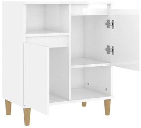 Credenza bianco lucido 60x35x70 cm in legno multistrato