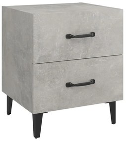 Comodini 2 pz grigio cemento 40x35x47,5 cm