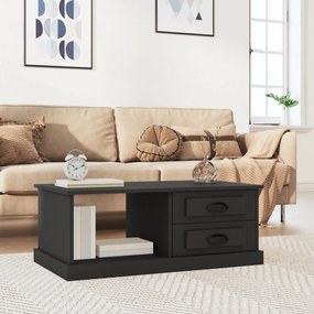 Tavolino da salotto nero 90x50x35 cm in legno multistrato