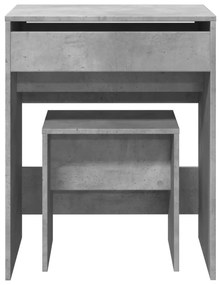 Toeletta e sgabello grigio cemento 60x40x113,5 cm