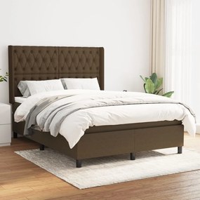 Giroletto A Molle Con Materasso Marrone Scuro 140x200cm Tessuto /