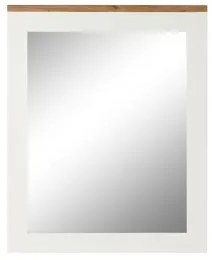 Specchio da parete DKD Home Decor Bianco Marrone Acacia Legno di mango Città 90 x 1,5 x 113 cm