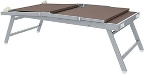 Lettino Da Mare Professionale In Alluminio Con Tettuccio Parasole Tortora 186x61x39