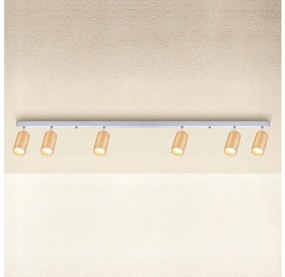 Brilagi - Faretto SELE 6xGU10/30W/230V bianco/decorazioni in rovere