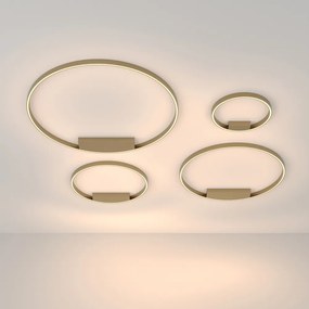 Lampadario A Sospensione Moderno Rim Alluminio Ottone 2 Luci Led 37W