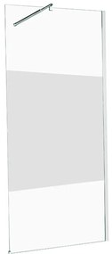 Box doccia walk-in, vetro serigrafato 6 mm, L 70-120 cm x H 200 cm, profilo cromo
