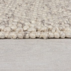 Passatoia in misto lana intrecciata a mano color crema 60x230 cm Minerals Border - Flair Rugs