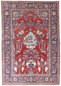 Kashan Tappeto persiano 200 x 140 Rosso (Iran) Annodato A Mano