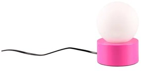 Lampada da tavolo rosa con paralume in vetro (altezza 17 cm) Countess - Trio