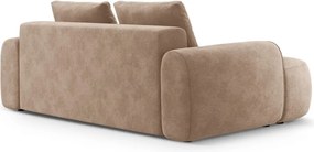 Divano marrone chiaro con rivestimento in velluto 200 cm Linz – Cosmopolitan Design