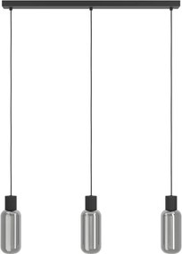 Eglo 901005 - Lampadario a sospensione su cavo MAIONE 3xE27/4W/230V nero/fumé