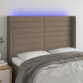Testiera A Led Tortora 147x16x118/128 Cm İn Tessuto /