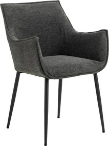 Sedia da pranzo grigio scuro in imbottito Bonita – Actona