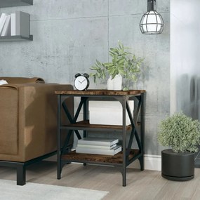 Tavolino Da Salotto Rovere Fumo 40x42x50cm İn Legno Multistrato /