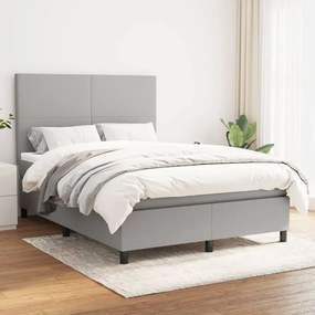 Giroletto A Molle Con Materasso Grigio Chiaro 140x200cm Tessuto /