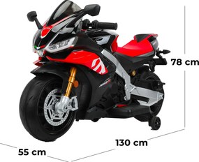 Moto Elettrica per Bambini 24V con Licenza Aprilia RSV4 BIG Nera...