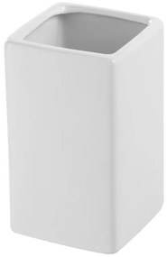 Portaspazzolino Rettangolare In Ceramica Bianco da Appoggio Dublino