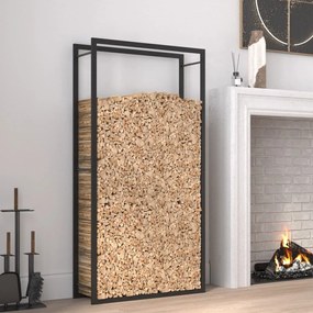 Portalegna Nero Opaco 80x28x154 Cm İn Acciaio /