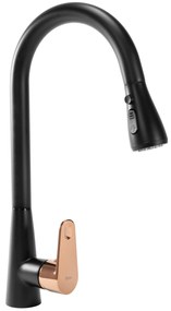 Rubinetto da cucina Rea Mild Black Mat rose gold